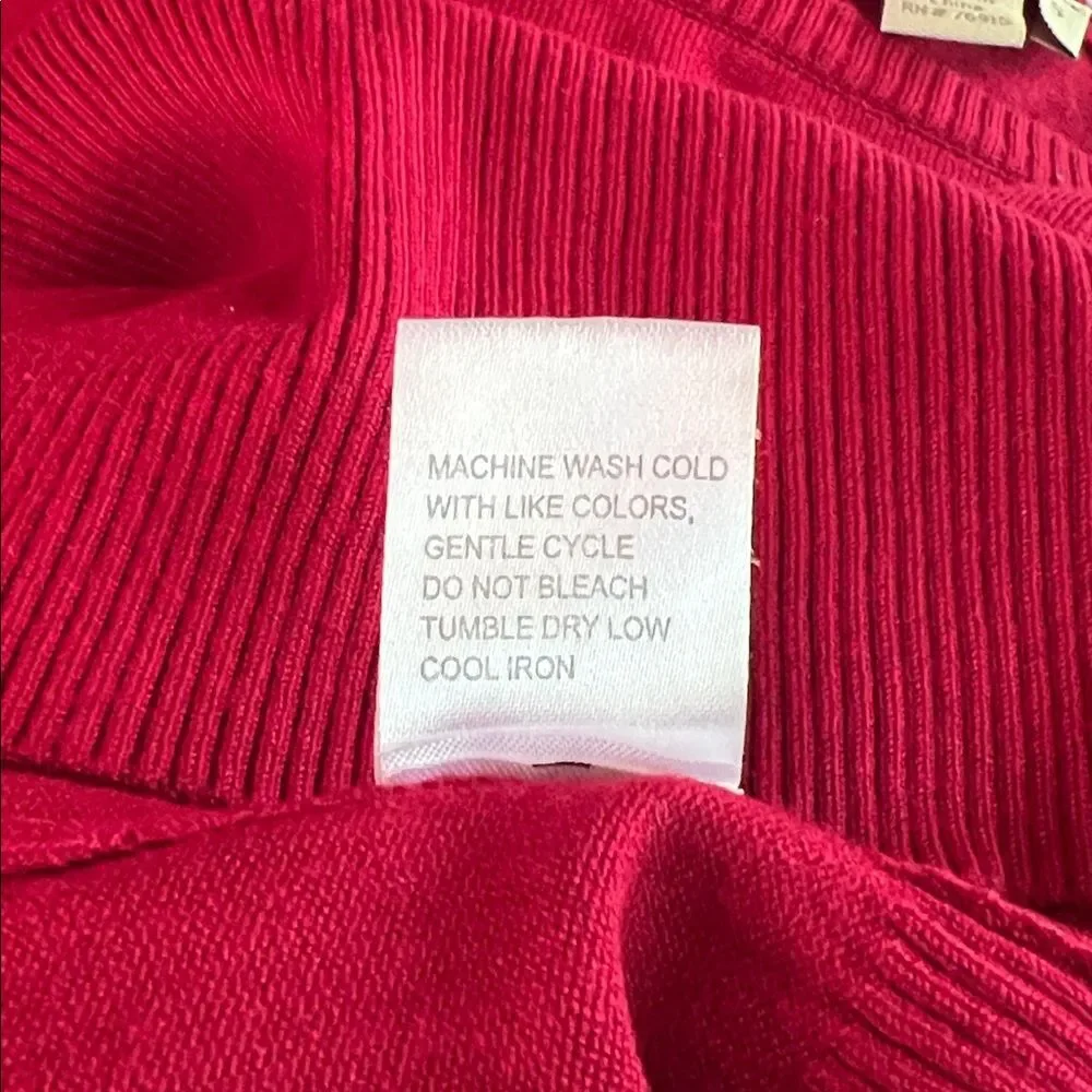 Appleseed’s Size Large 3/4 Sleeve Cuffed Dark Red Women’s Knit Sweater